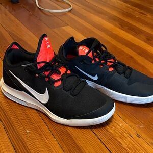 Nike Black and Red Sneakers with White Swoosh